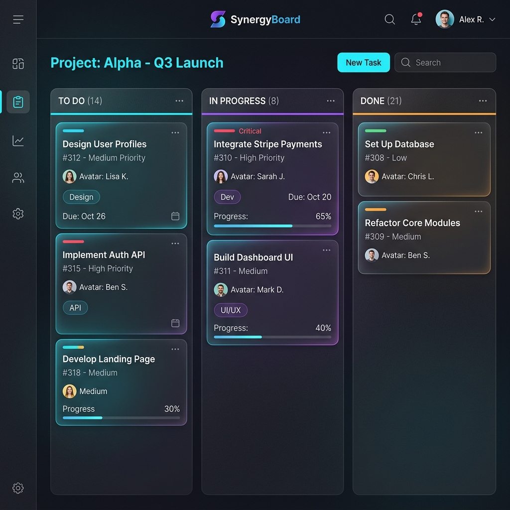 Workflow Kanban Mockup